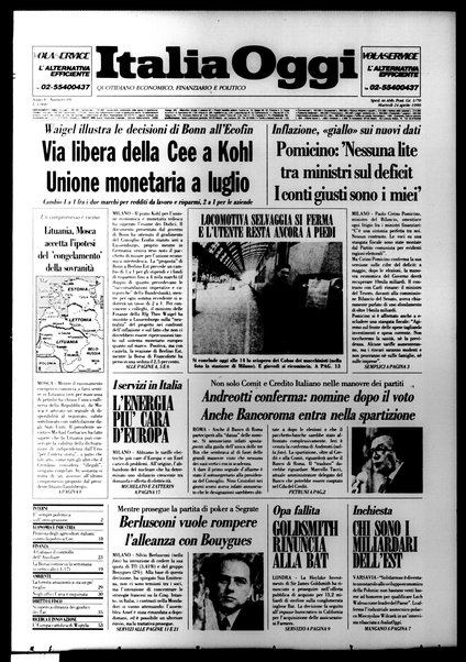 Italia oggi : quotidiano di economia finanza e politica